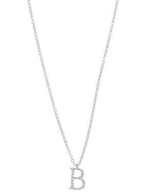 Meira T 14K White Gold Link Chain Letter B Diamond Initial Necklace